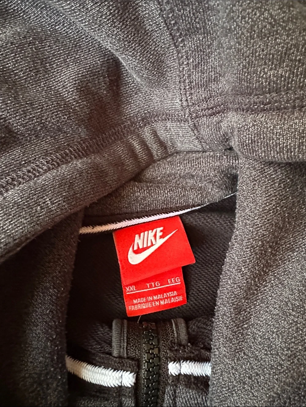 Nike Men's Dark Gray Full-Zip Hoodie Sweater